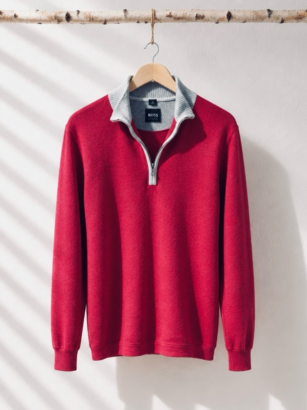 Boss Sweater Loberto Maroon Regular Fit